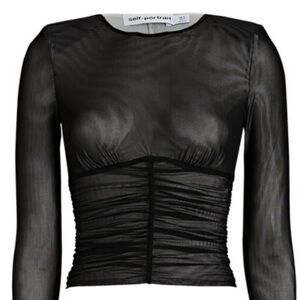 Self Portrait mesh, rushed top